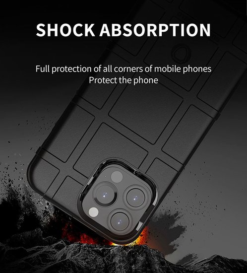 iPhone 13 Pro Max Hoesje, Rugged Shield TPU Gelcase, Grijs
