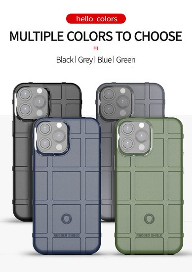 iPhone 13 Pro Max Hoesje, Rugged Shield TPU Gelcase, Blauw