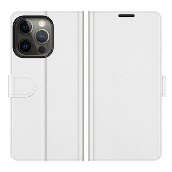 iPhone 13 Pro Hoesje, MobyDefend Wallet Book Case (Sluiting Achterkant), Wit