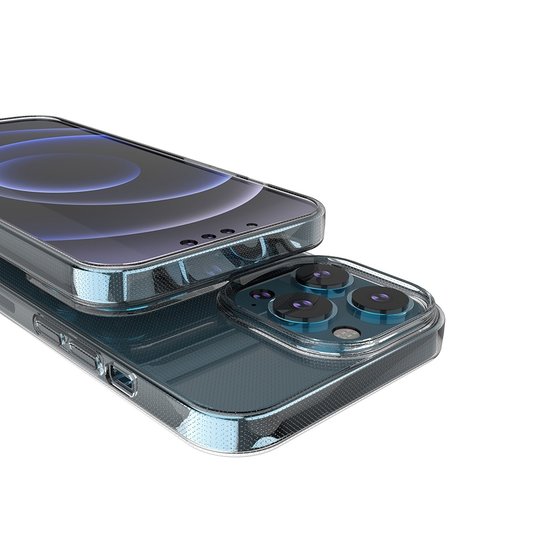 iPhone 13 Pro Hoesje, MobyDefend Transparante TPU Gelcase, Volledig Doorzichtig