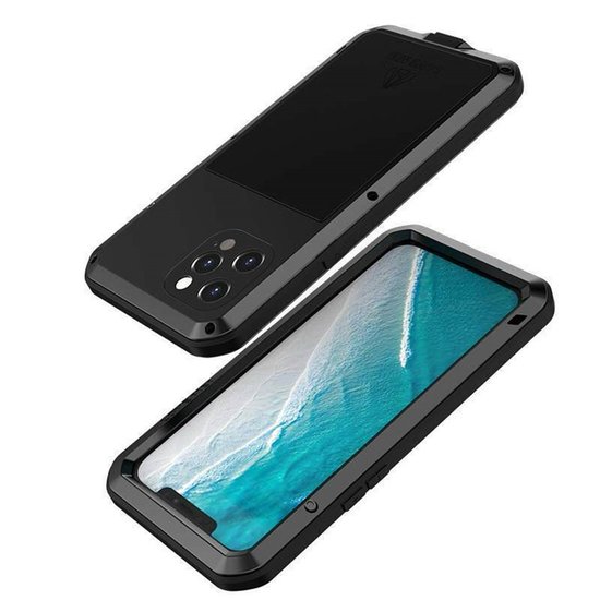 iPhone 13 Pro Max Hoes - Love Mei Metalen Case - Extreme Protection - Groen