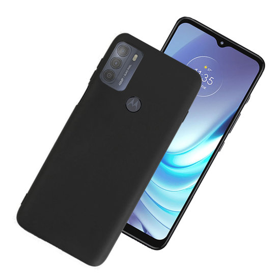 Motorola Moto G50 Hoesje, MobyDefend  TPU Gelcase, Mat Zwart