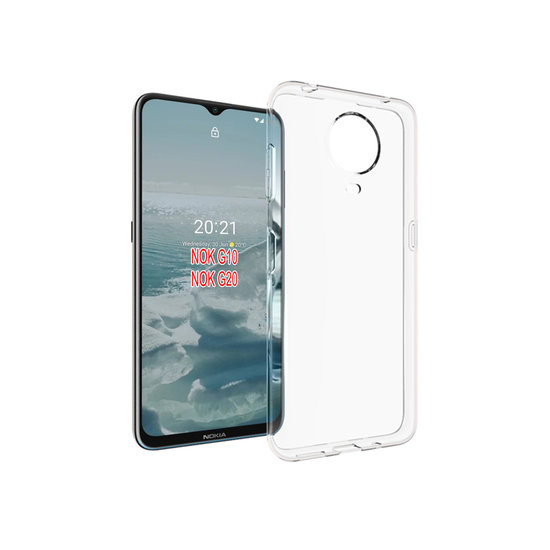 Nokia G10 / Nokia G20 Hoesje, MobyDefend Transparante TPU Gelcase, Volledig Doorzichtig