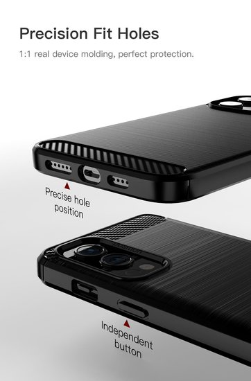 OnePlus Nord 2 Hoesje - MobyDefend TPU Backcover - Geborstelde Metaal &amp; Carbon-Look - Zwart