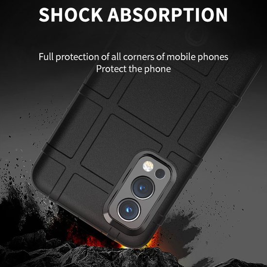 OnePlus Nord 2 Hoesje, Rugged Shield TPU Gelcase, Zwart