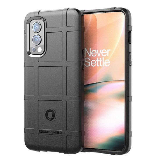 OnePlus Nord 2 Hoesje, Rugged Shield TPU Gelcase, Zwart