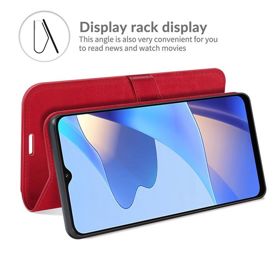 Oppo A16 / A16s / A54s Hoesje - MobyDefend Wallet Book Case (Sluiting Achterkant) - Rood