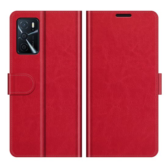 Oppo A16 / A16s / A54s Hoesje - MobyDefend Wallet Book Case (Sluiting Achterkant) - Rood