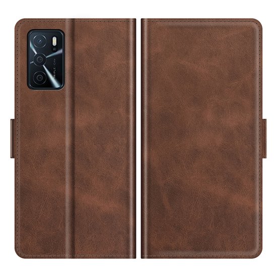 Oppo A16 / A16s / A54s Hoesje - MobyDefend Luxe Wallet Book Case (Sluiting Zijkant) - Bruin