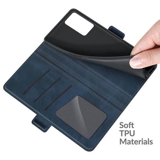Oppo A16 / A16s / A54s Hoesje - MobyDefend Luxe Wallet Book Case (Sluiting Zijkant) - Blauw