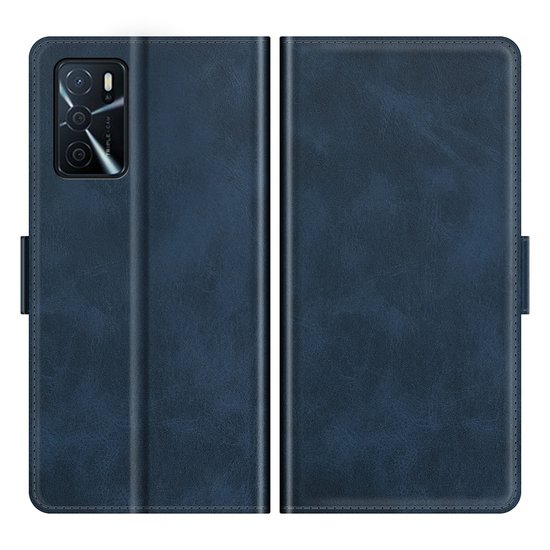 Oppo A16 / A16s / A54s Hoesje, MobyDefend Luxe Wallet Book Case (Sluiting Zijkant), Blauw