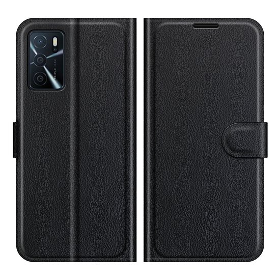 Oppo A16 / A16s / A54s Hoesje - MobyDefend Kunstleren Wallet Book Case (Sluiting Voorkant) - Zwart