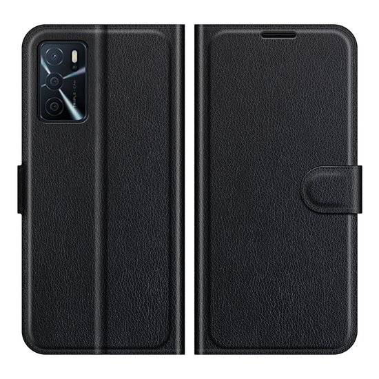 Oppo A16 / A16s / A54s Hoesje, MobyDefend Kunstleren Wallet Book Case, Zwart