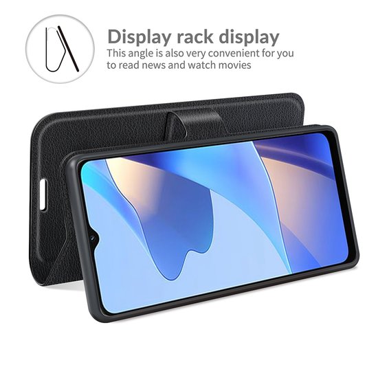 Oppo A16 / A16s / A54s Hoesje - MobyDefend Kunstleren Wallet Book Case (Sluiting Voorkant) - Zwart