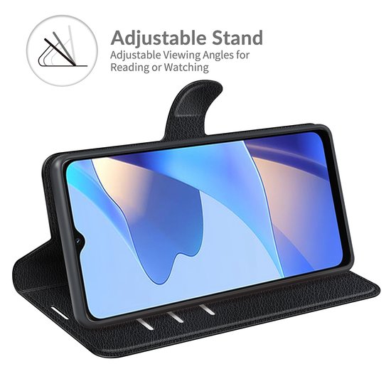 Oppo A16 / A16s / A54s Hoesje - MobyDefend Kunstleren Wallet Book Case (Sluiting Voorkant) - Zwart