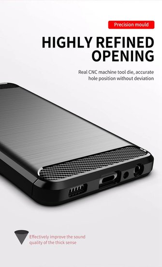 Samsung Galaxy M22 / Galaxy A22 4G Hoesje - MobyDefend TPU Backcover - Geborstelde Metaal &amp; Carbon-Look - Rood