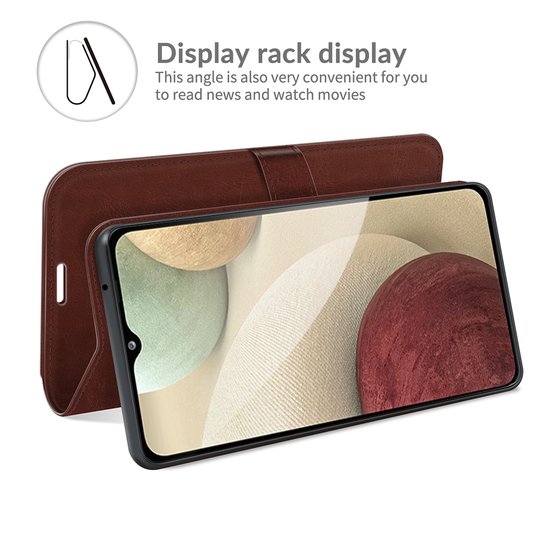 Samsung Galaxy M22 / Galaxy A22 4G Hoesje - MobyDefend Wallet Book Case (Sluiting Achterkant) - Bruin