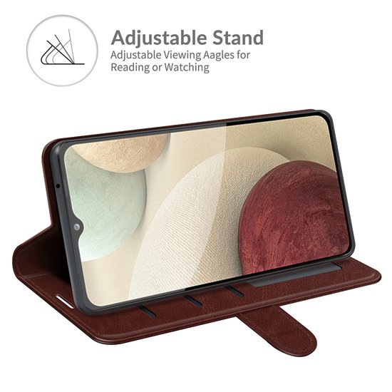 Samsung Galaxy M22 / Galaxy A22 4G Hoesje - MobyDefend Wallet Book Case (Sluiting Achterkant) - Bruin
