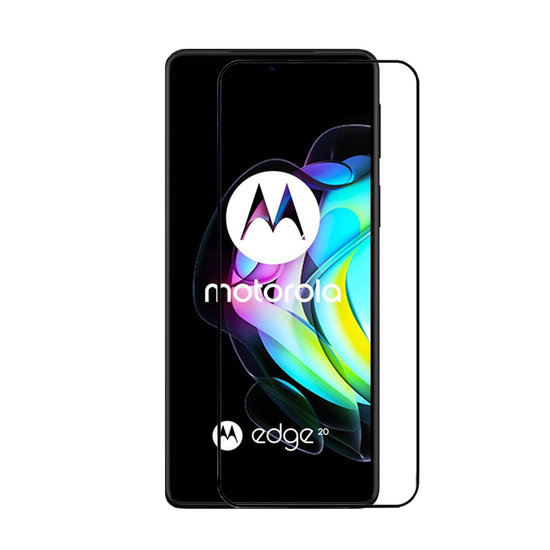 Motorola Edge 20 Screenprotector, MobyDefend Gehard Glas Screensaver, Zwarte Randen