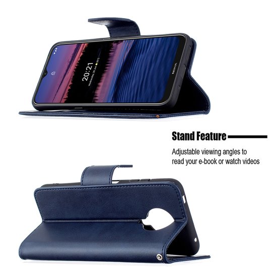 Nokia G10 / Nokia G20 Hoesje - MobyDefend Wallet Book Case Met Koord - Blauw