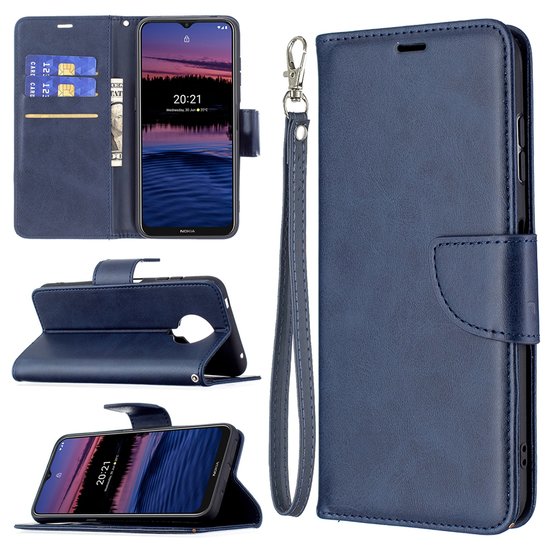 Nokia G10 / Nokia G20 Hoesje - MobyDefend Wallet Book Case Met Koord - Blauw