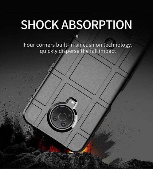 Nokia G10 / Nokia G20 Hoesje, Rugged Shield TPU Gelcase, Zwart