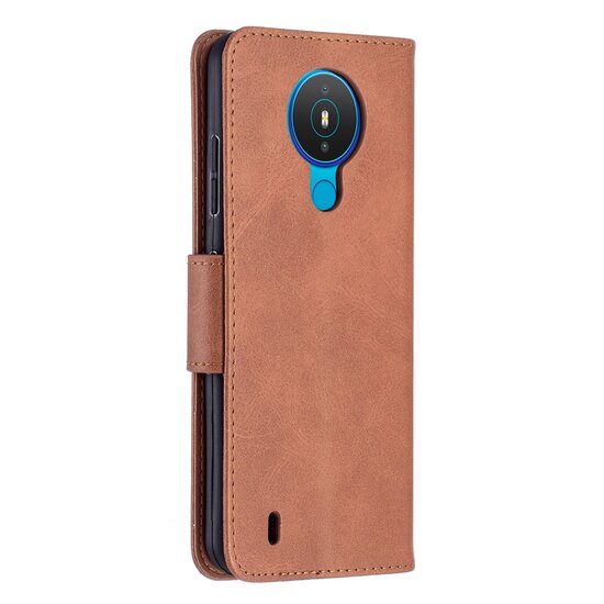Nokia 1.4 Hoesje - MobyDefend Wallet Book Case Met Koord - Bruin