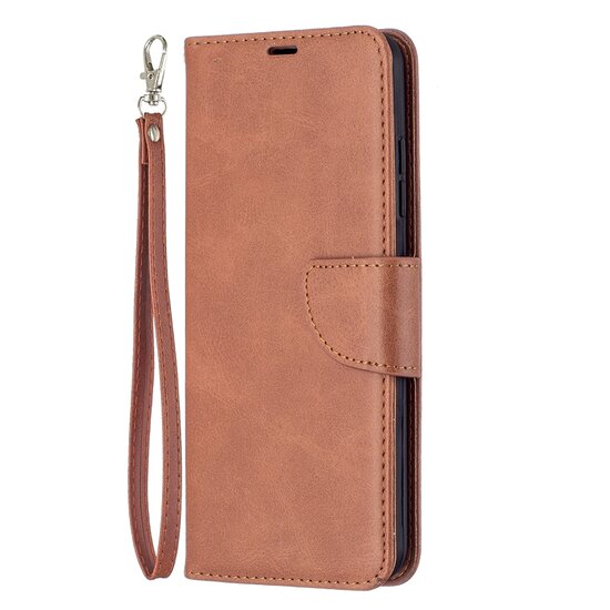 Nokia 1.4 Hoesje - MobyDefend Wallet Book Case Met Koord - Bruin