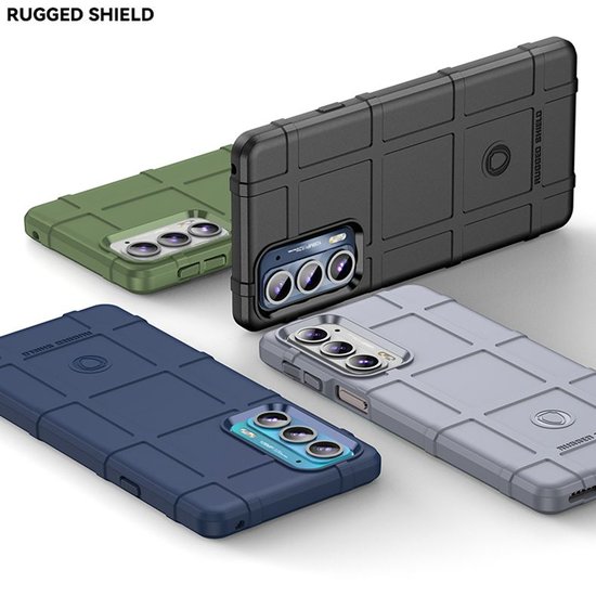 Motorola Edge 20 Hoesje - Mobydefend Rugged Shield TPU Backcover - Blauw