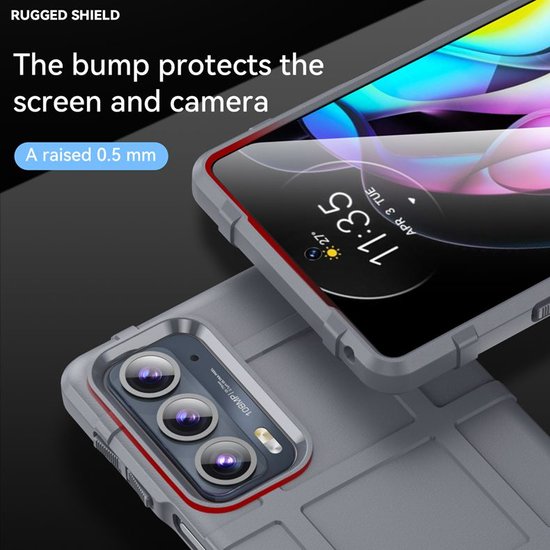 Motorola Edge 20 Hoesje - Mobydefend Rugged Shield TPU Backcover - Blauw