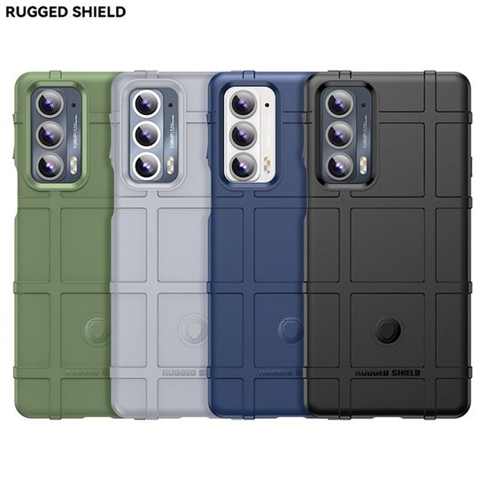 Motorola Edge 20 Hoesje - Mobydefend Rugged Shield TPU Backcover - Blauw