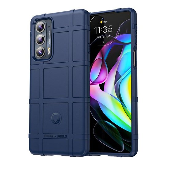 Motorola Edge 20 Hoesje - Mobydefend Rugged Shield TPU Backcover - Blauw