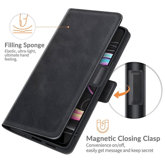 Motorola Edge 20 Pro Hoesje, MobyDefend Luxe Wallet Book Case (Sluiting Zijkant), Zwart
