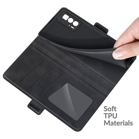 Motorola Edge 20 Pro Hoesje, MobyDefend Luxe Wallet Book Case (Sluiting Zijkant), Zwart