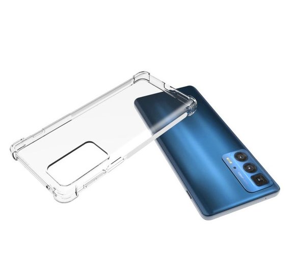 Motorola Edge 20 Pro Hoesje, MobyDefend Transparante Shockproof TPU Gelcase, Verstevigde Hoeken, Volledig Doorzichtig