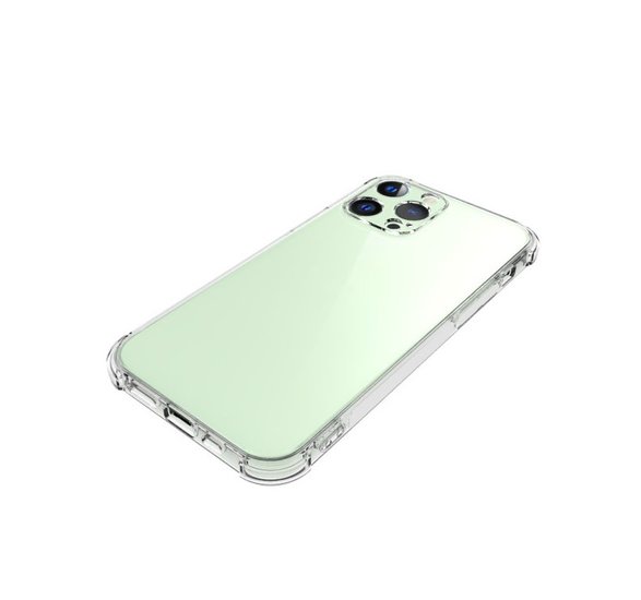 iPhone 13 Pro Hoesje, MobyDefend Transparante Shockproof TPU Gelcase, Verstevigde Hoeken, Volledig Doorzichtig