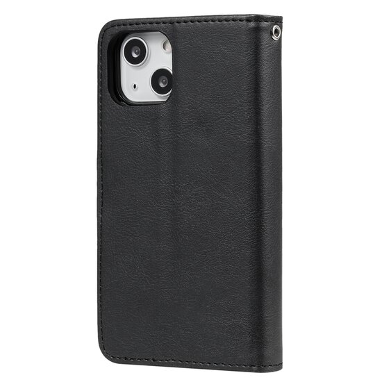 iPhone 13 Mini Hoesje, MobyDefend Luxe 2-in-1 Wallet Book Case Met Uitneembare Backcover, Zwart