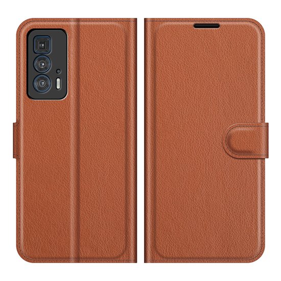 Motorola Edge 20 Pro Hoesje - MobyDefend Kunstleren Wallet Book Case (Sluiting Voorkant) - Bruin