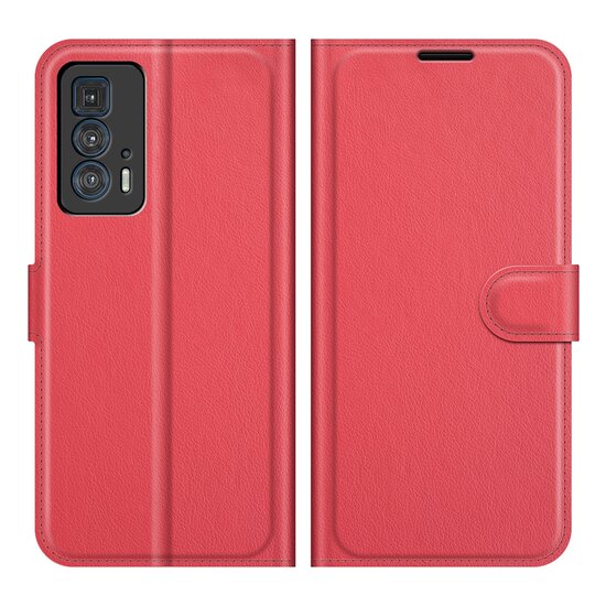 Motorola Edge 20 Pro Hoesje - MobyDefend Kunstleren Wallet Book Case (Sluiting Voorkant) - Rood