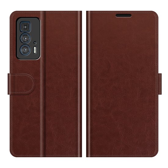 Motorola Edge 20 Pro Hoesje - MobyDefend Wallet Book Case (Sluiting Achterkant) - Bruin