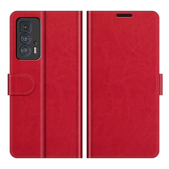 Motorola Edge 20 Pro Hoesje - MobyDefend Wallet Book Case (Sluiting Achterkant) - Rood