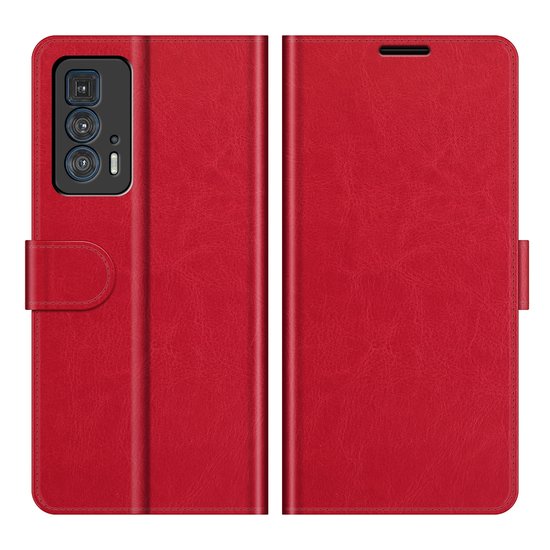 Motorola Edge 20 Pro Hoesje, MobyDefend Wallet Book Case (Sluiting Achterkant), Rood