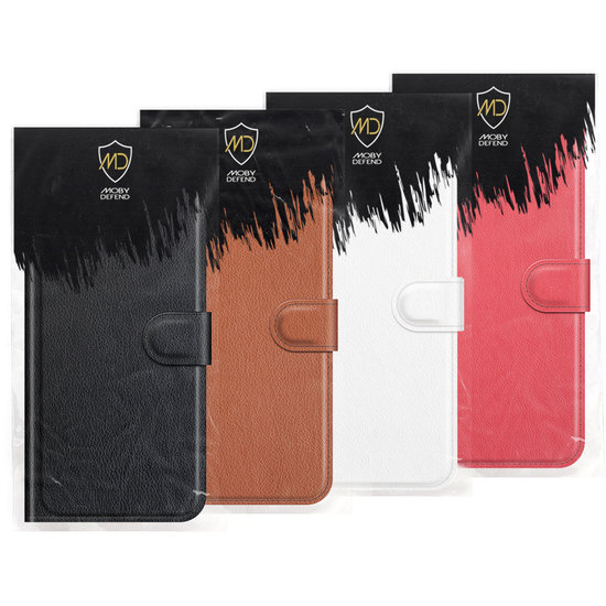 Motorola Edge 20 Lite Hoesje, MobyDefend Kunstleren Wallet Book Case, Zwart