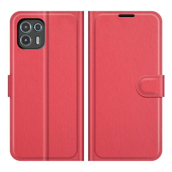 Motorola Edge 20 Lite Hoesje - MobyDefend Kunstleren Wallet Book Case (Sluiting Voorkant) - Rood