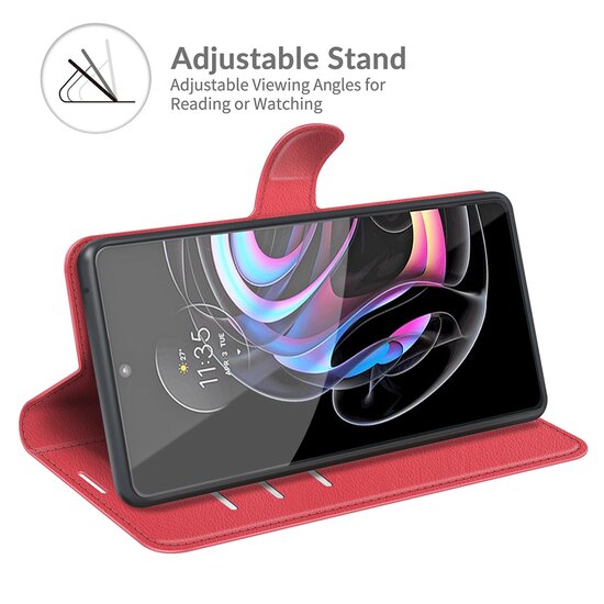 Motorola Edge 20 Lite Hoesje - MobyDefend Kunstleren Wallet Book Case (Sluiting Voorkant) - Rood