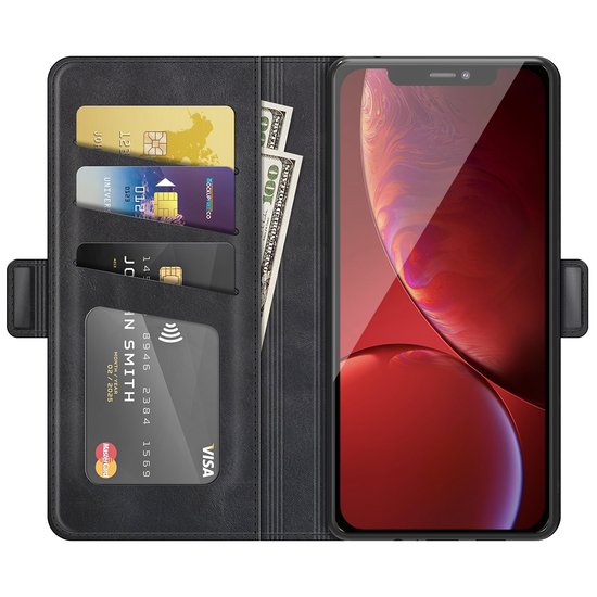iPhone 13 Pro Max Hoesje, MobyDefend Luxe Wallet Book Case (Sluiting Zijkant), Zwart