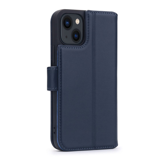 iPhone 13 Hoesje, Luxe MobyDefend Wallet Bookcase, Blauw