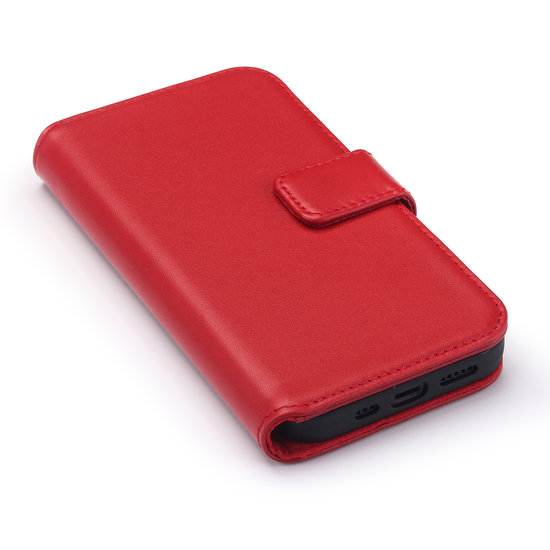 iPhone 13 Hoesje, Luxe MobyDefend Wallet Bookcase, Rood