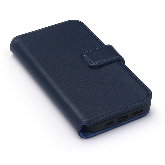 iPhone 13 Mini Hoesje, Luxe MobyDefend Wallet Bookcase, Blauw
