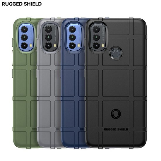 Motorola Moto E20 / E30 / E40 Hoesje, Rugged Shield TPU Gelcase, Zwart